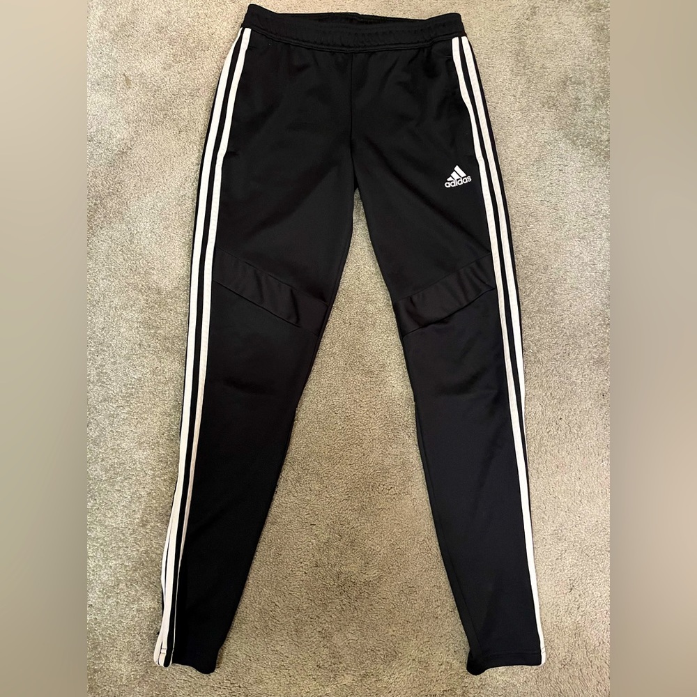 White and Black Adidas Sweatpants! (Small)